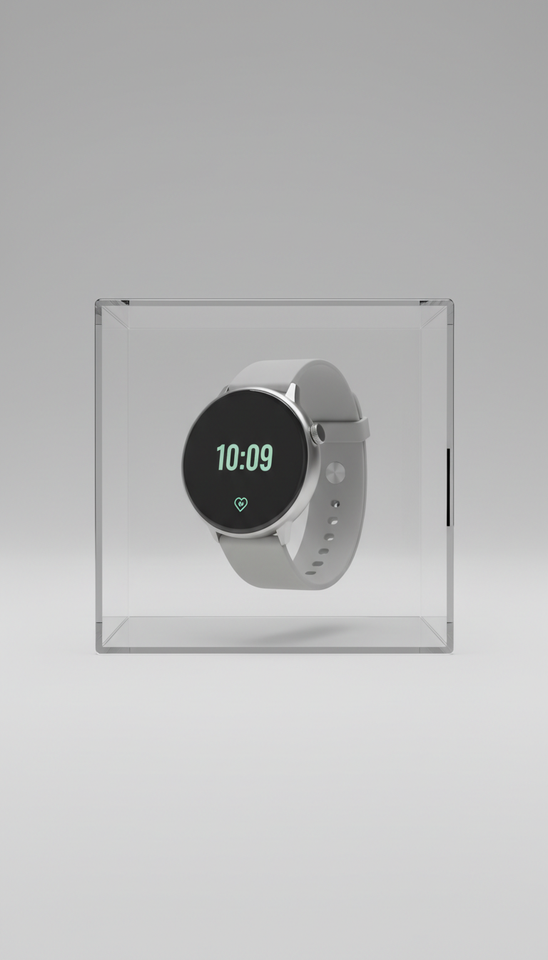Glass-Encased Minimalist Smartwatch