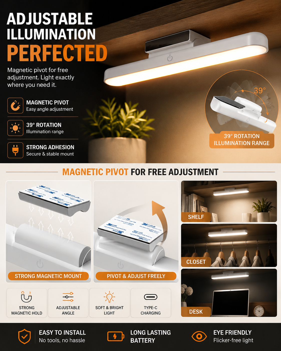 LED Reachable Touch Lamp